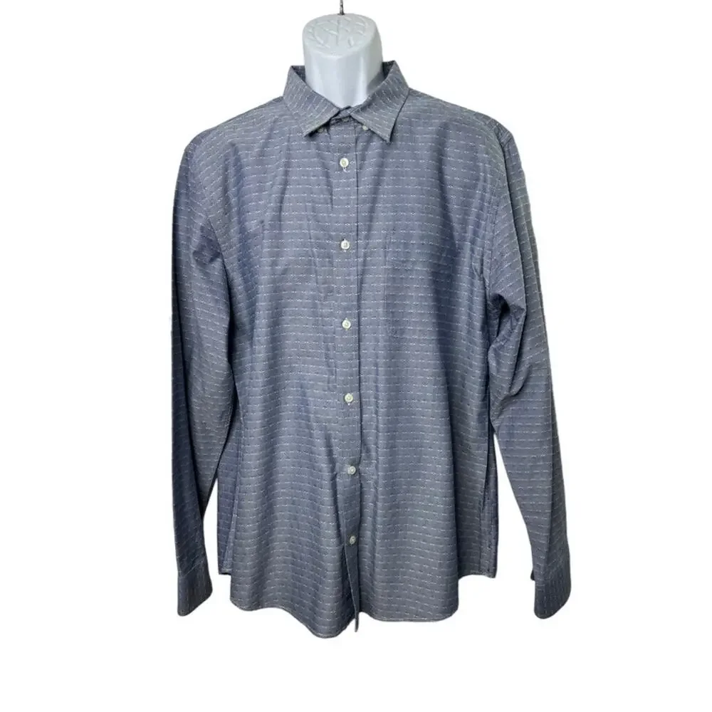 Banana Republic Blue & White Long Sleeve Button Up Shirt Men's XL